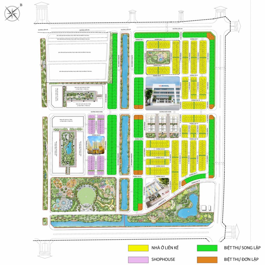 Vinhomes Đan Phượng 11 Mặt bằng phân khu Bình Minh