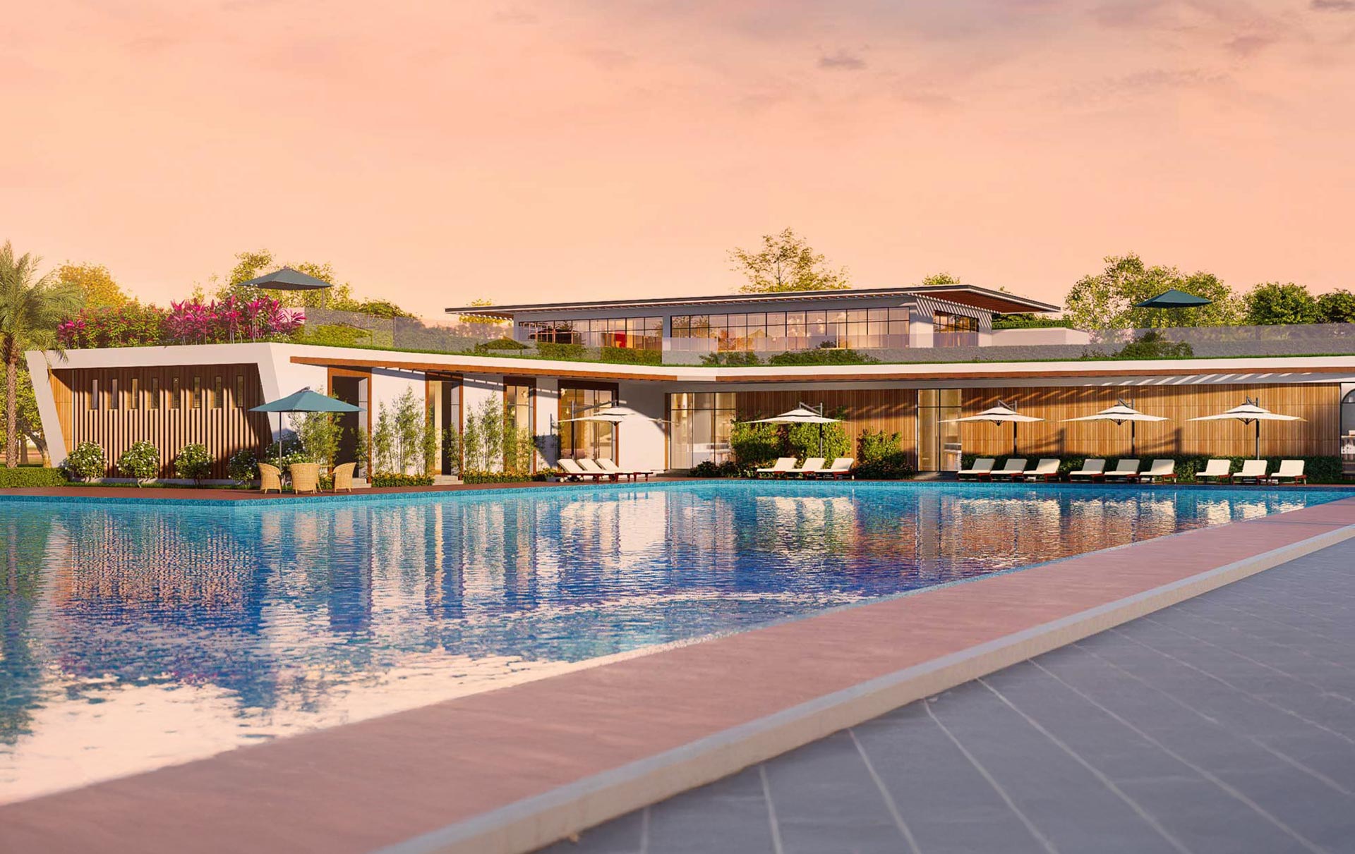 Tổ hợp chăm sóc sức khỏe Wellness Center tại Vinhomes Đan Phượng được thiết kế theo phong cách nghỉ dưỡng với hồ bơi ngoài trời rộng, khu ghế thư giãn, kiến trúc thấp tầng mở rộng tầm nhìn và không gian xanh bao quanh, phục vụ các hoạt động rèn luyện, phục hồi và thư giãn cho cư dân Tổ hợp chăm sóc sức khỏe Wellness Center tại Vinhomes Đan Phượng được thiết kế theo phong cách nghỉ dưỡng với hồ bơi ngoài trời rộng, khu ghế thư giãn, kiến trúc thấp tầng mở rộng tầm nhìn và không gian xanh bao quanh, phục vụ các hoạt động rèn luyện, phục hồi và thư giãn cho cư dân